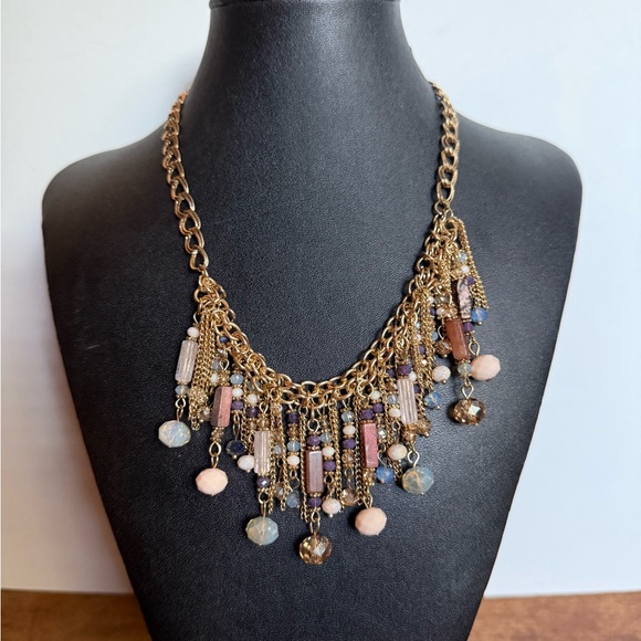 Boho-Chic Style Dangle Gold Tone Necklace - Picture 13 of 16